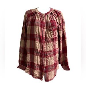 Time and Tru Maternity Plaid Button-Down Top – Size S (4–6)- Preloved